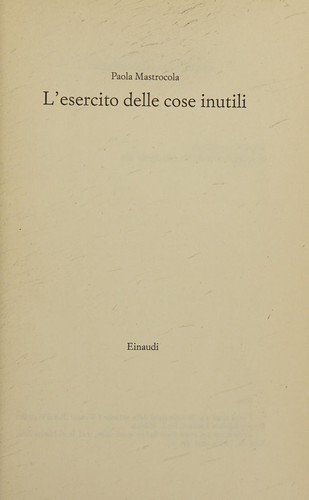 Copertina di L'esercito delle cose inutili